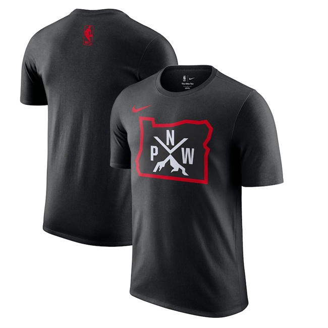 Men's Portland Trail Blazers Black 2024/25 City Edition Essential Logo T-Shirt